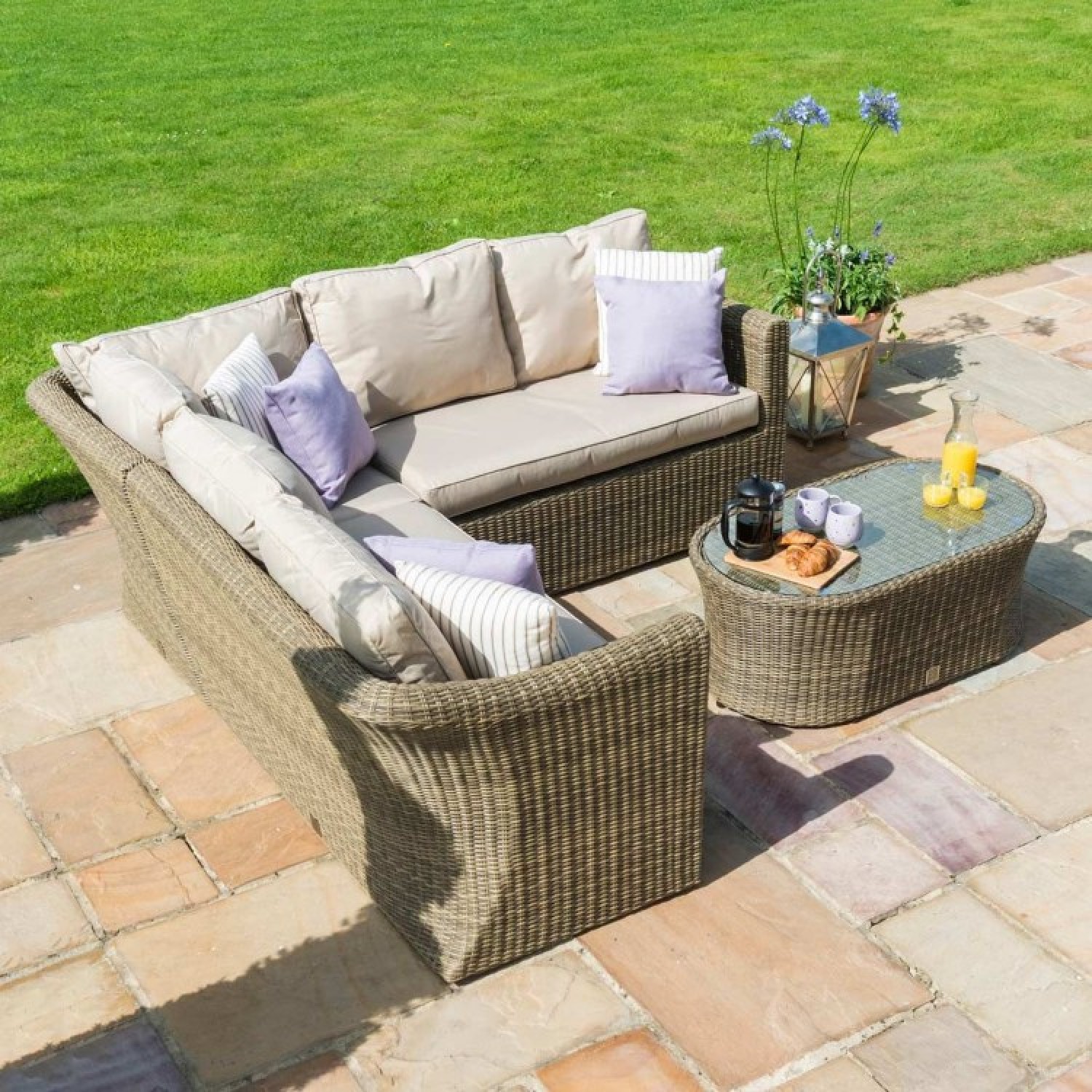 Maze rattan winchester square discount corner sofa set
